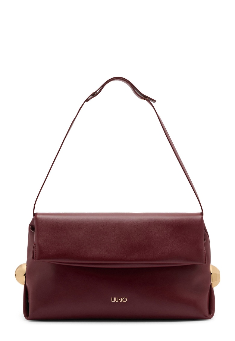 Geanta pliabila din piele ecologica cu bareta de umar - Maro cognac