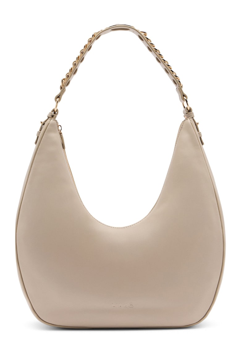 Geanta hobo cu logo in relief - Bej