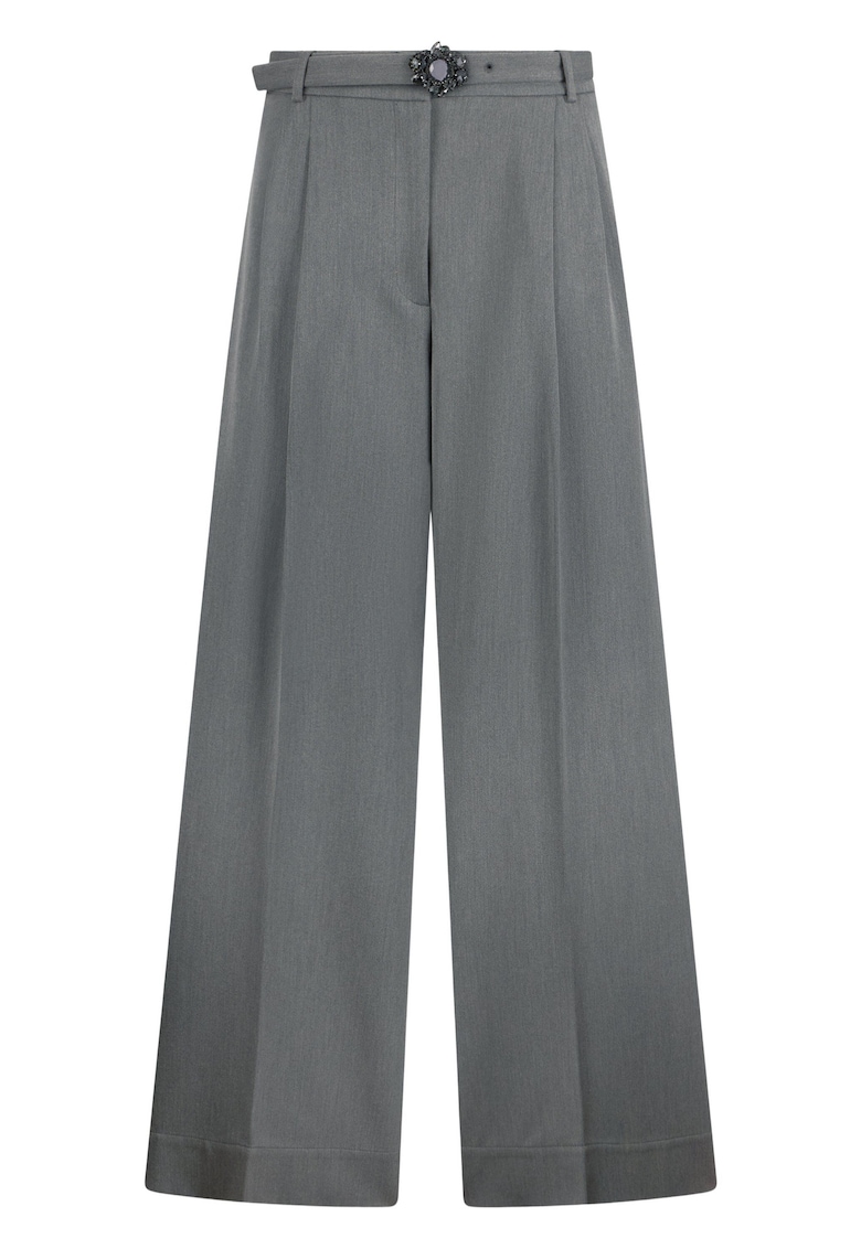 Pantaloni palazzo cu o curea - Gri