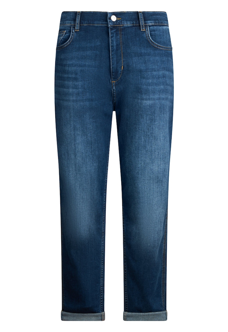 Blugi din denim cu buzunare si talie medie