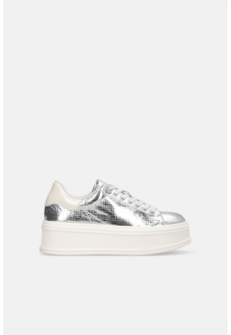 Pantofi sport flatform de piele ecologica