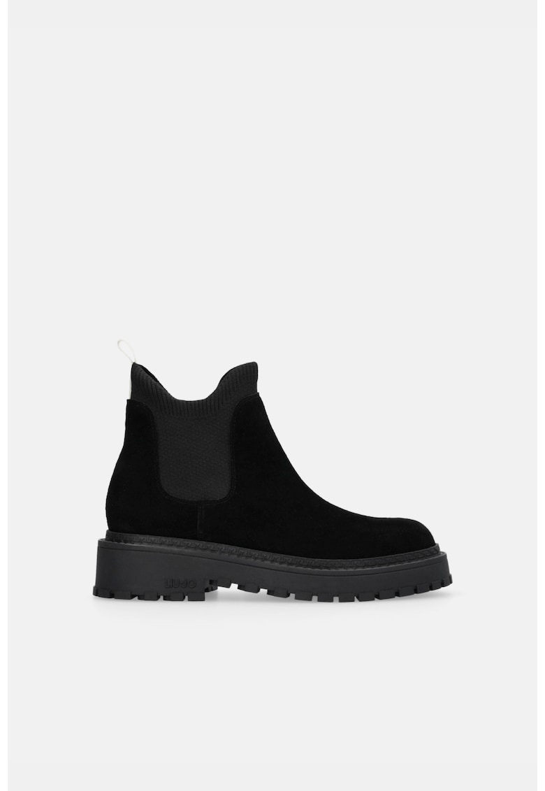Liu Jo Ghete Chelsea de piele cu detalii logo - Negru