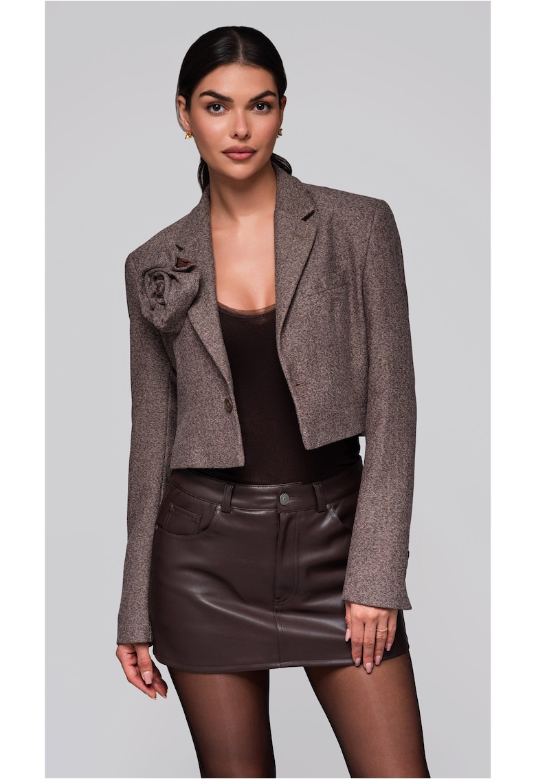 Sacou scurt elegant cu floare cusuta  LW-BLZB-0100