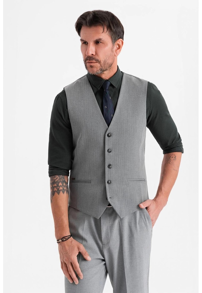 Vesta eleganta cu model in zig-zag SLIM FIT OM-BLZV-0143