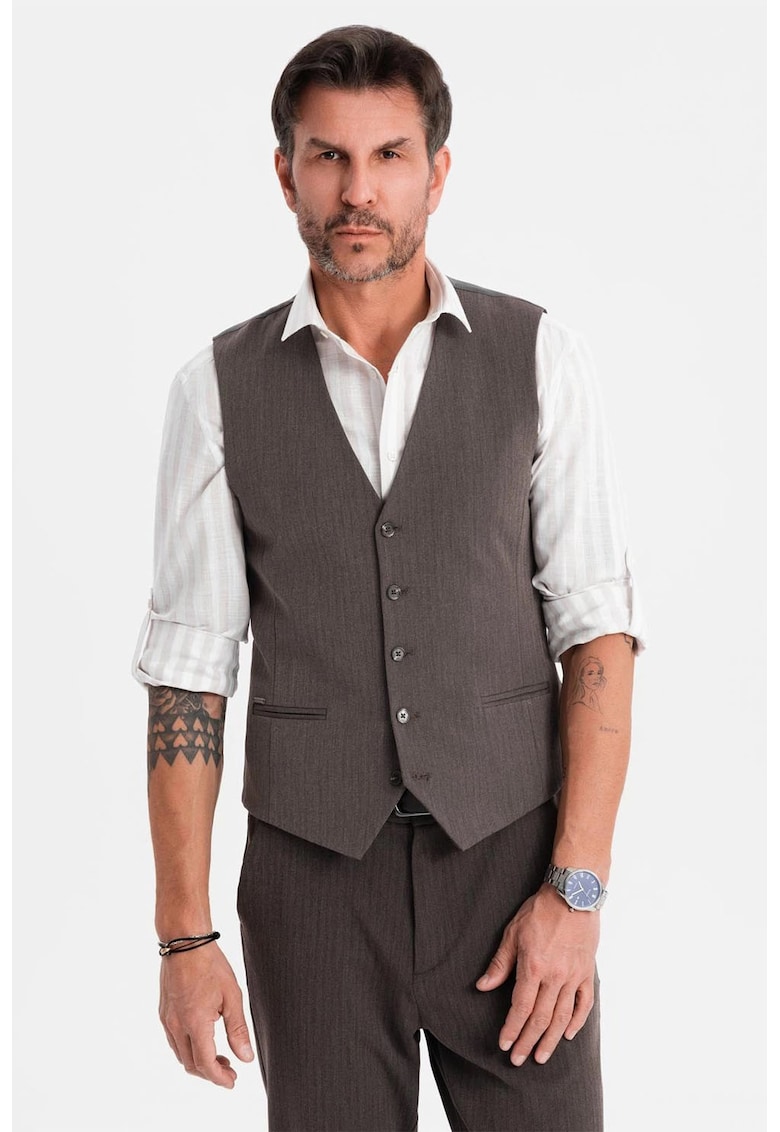 Vesta eleganta cu model in zig-zag SLIM FIT  OM-BLZV-0143