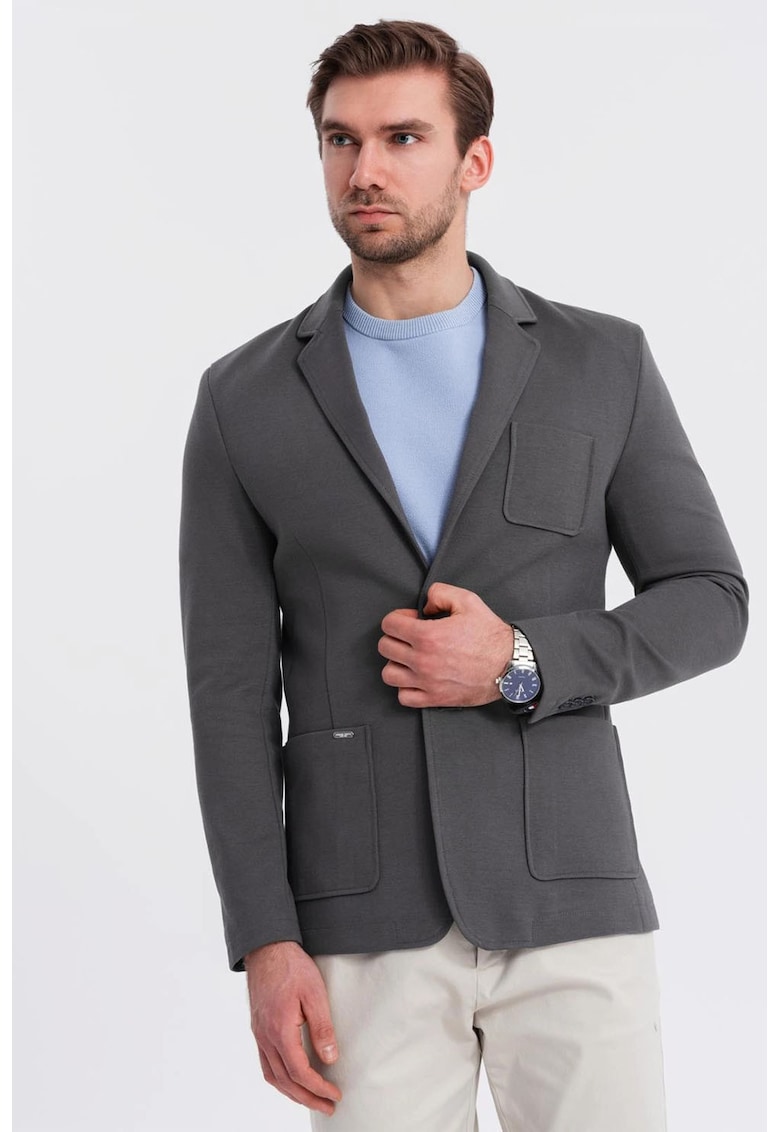 Sacou slim-fit cu buzunar pe piept