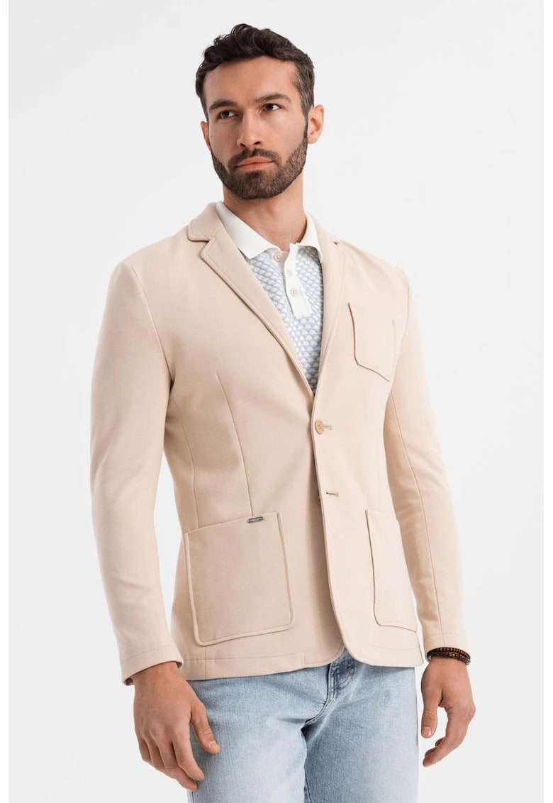 Sacou slim-fit cu buzunar pe piept