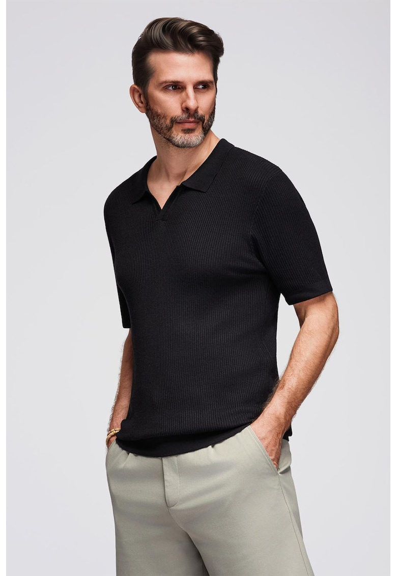 Tricou polo striat
