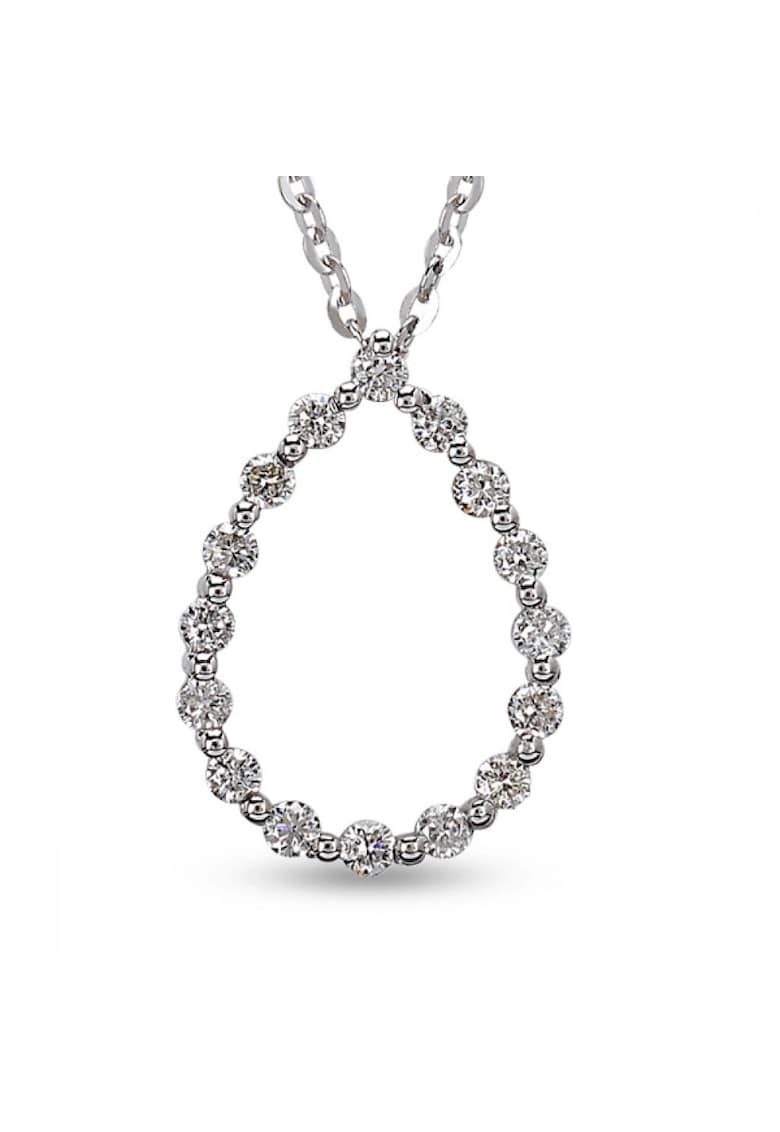 Colier din Aur Alb - 18K - Diamante de 0.15 Carate