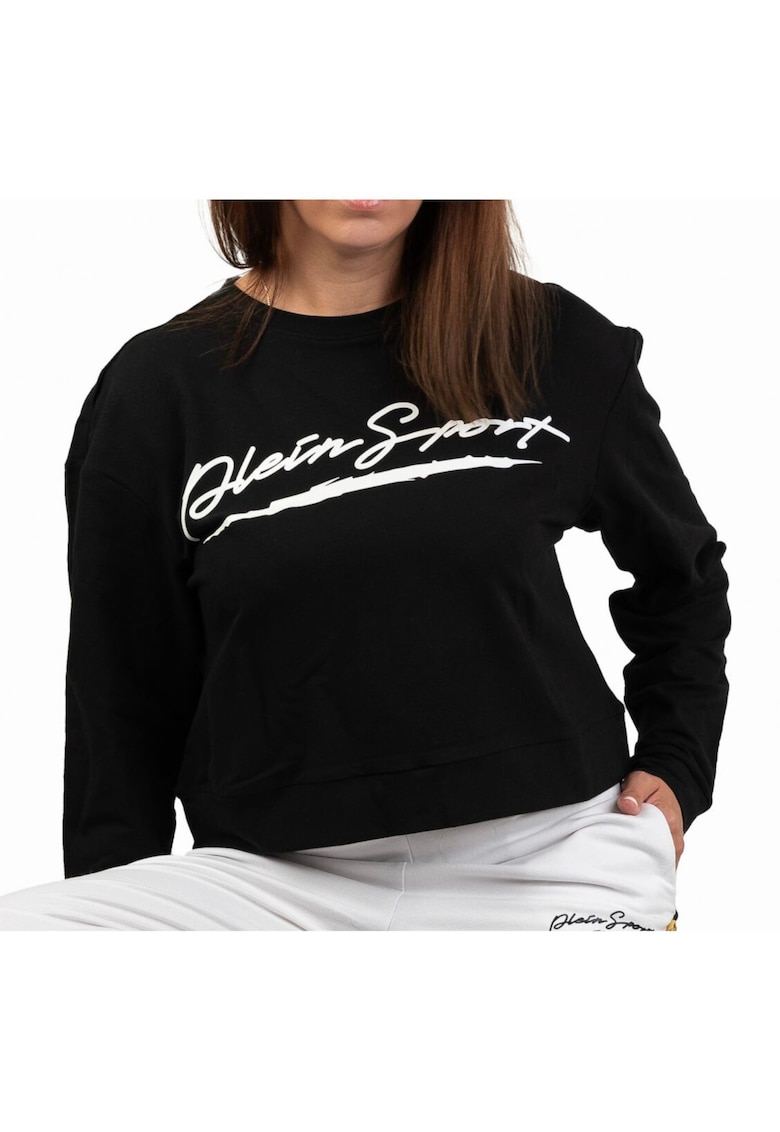 Bluzon crop cu imprimeu logo