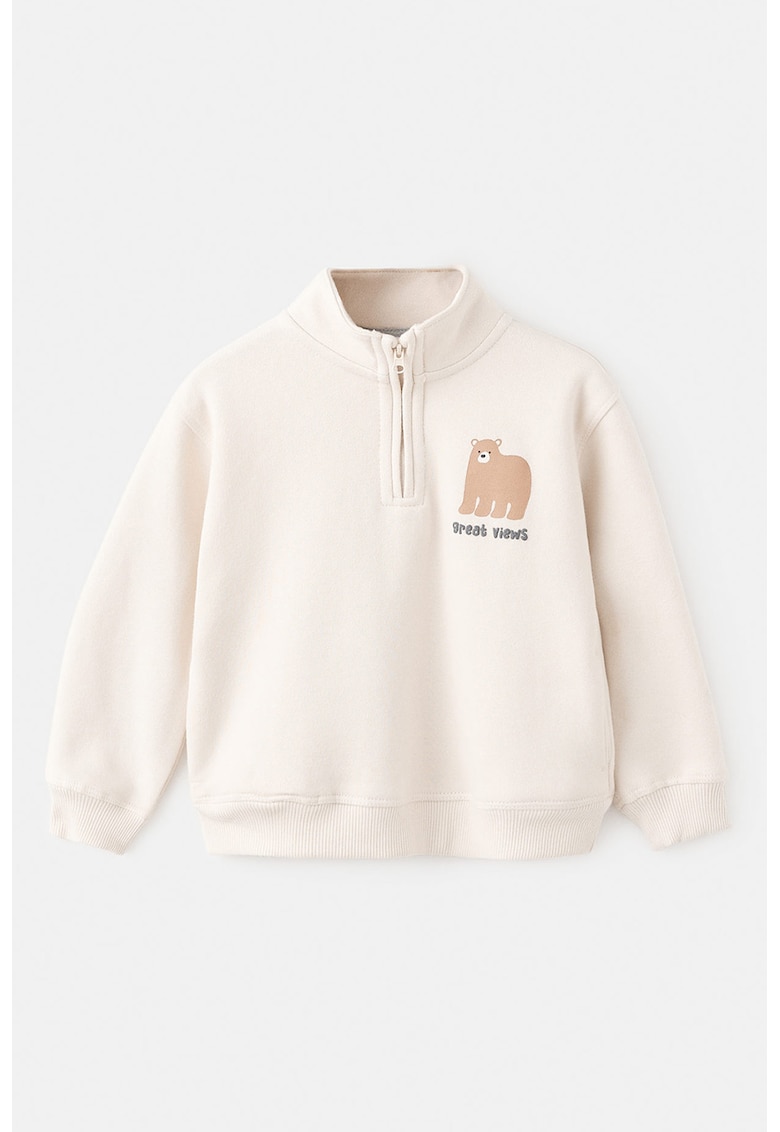 Blua de trening din amestec de bumbac cu fenta cu fermoar