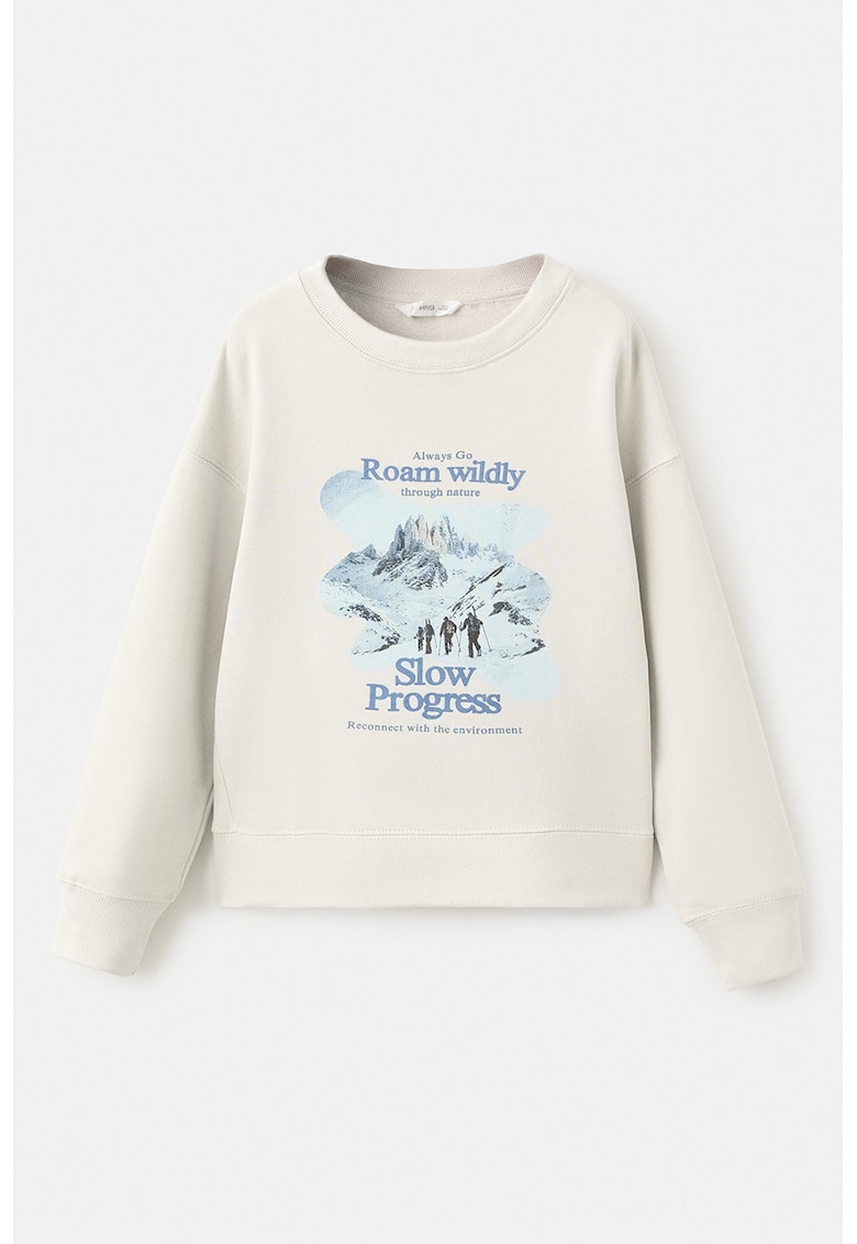 Blua de trening cu imprimeu si captuseala calduroasa