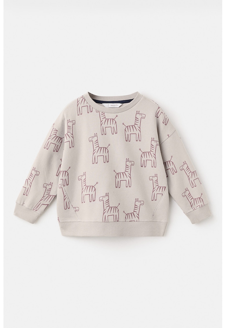 Bluza de trening cu model girafa - Gri deschis/Rosu inchis