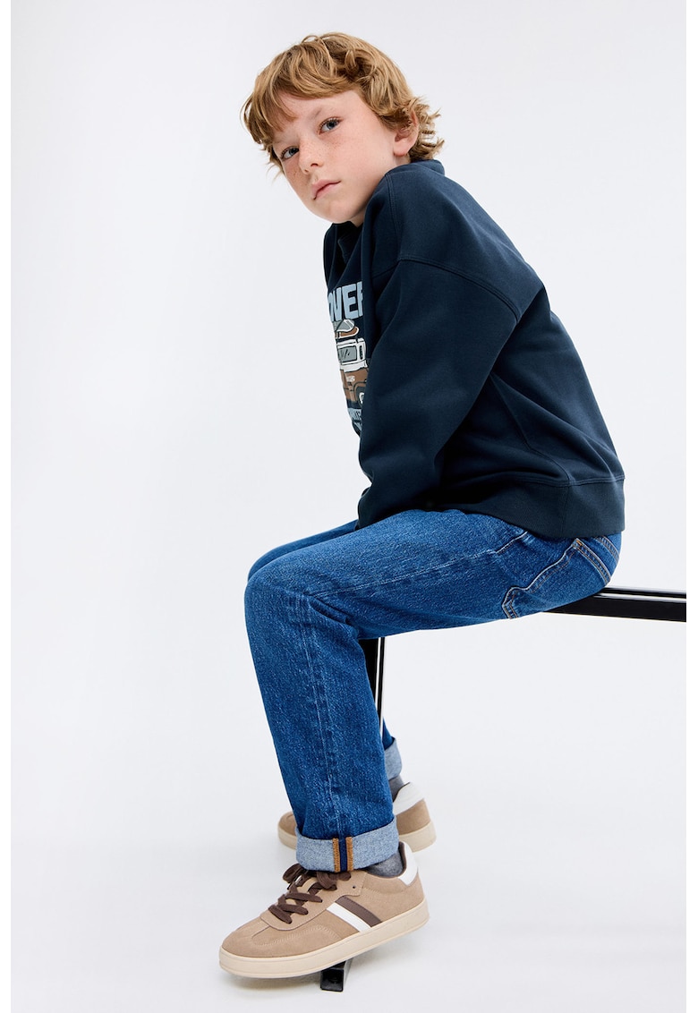 Blua de trening cu maneci cazute si imprimeu