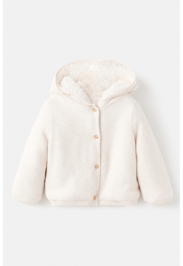 Cardigan tricotat cu nasturi - Alb murdar
