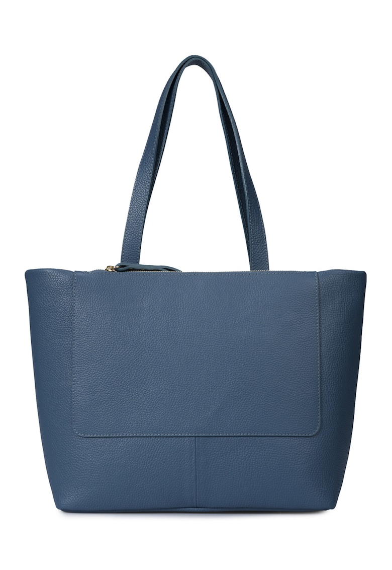 Geanta shopper din piele cu model uni