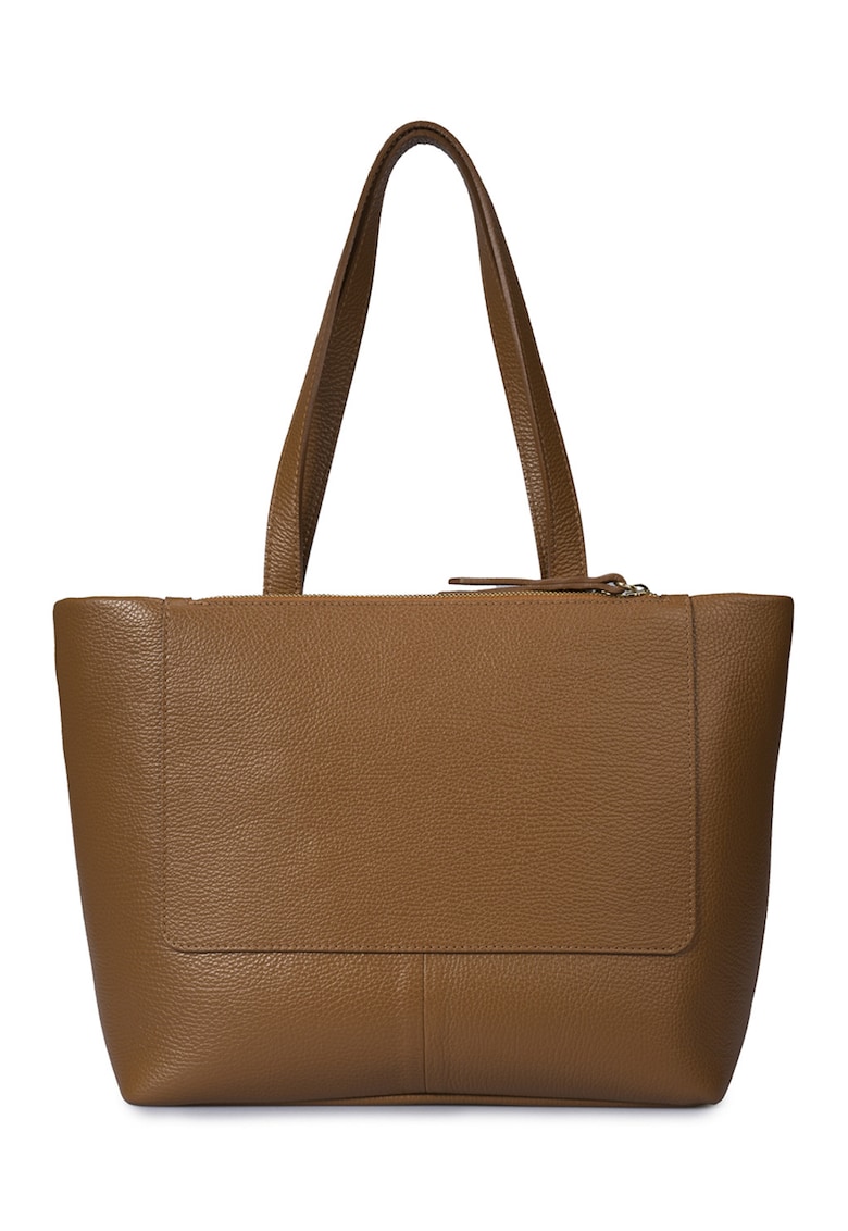 Geanta shopper din piele cu model uni