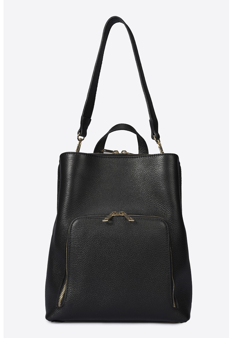Rucsac din piele cu buzunar exterior