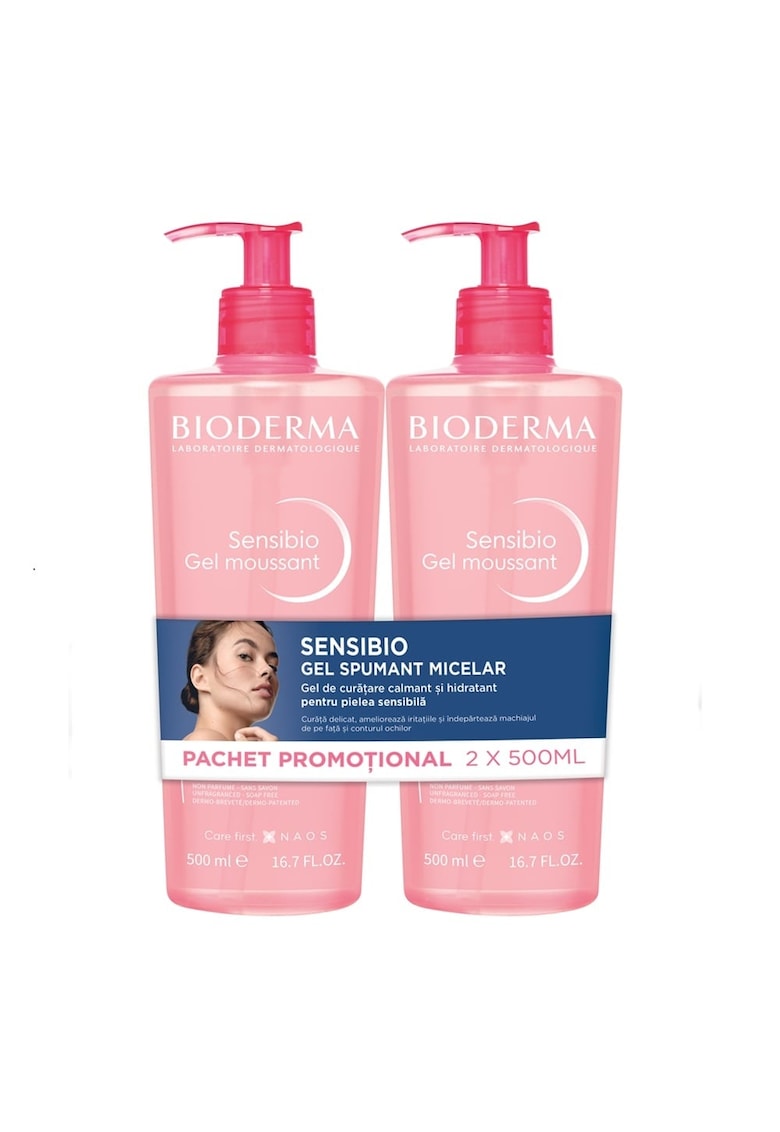 Gel spumant calmant si hidratant Sensibio Gel de curatare - 2 x 500 ml
