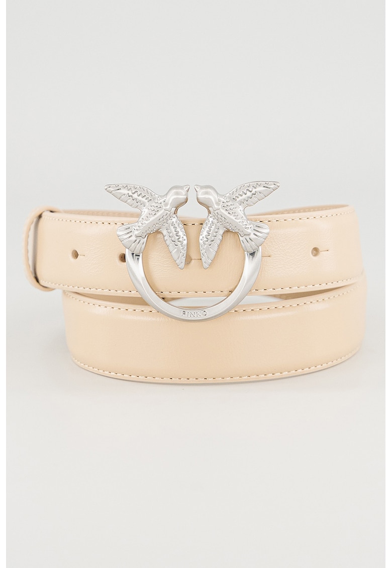 Curea de piele cu catarama cu logo Curea de piele cu catarama cu logo