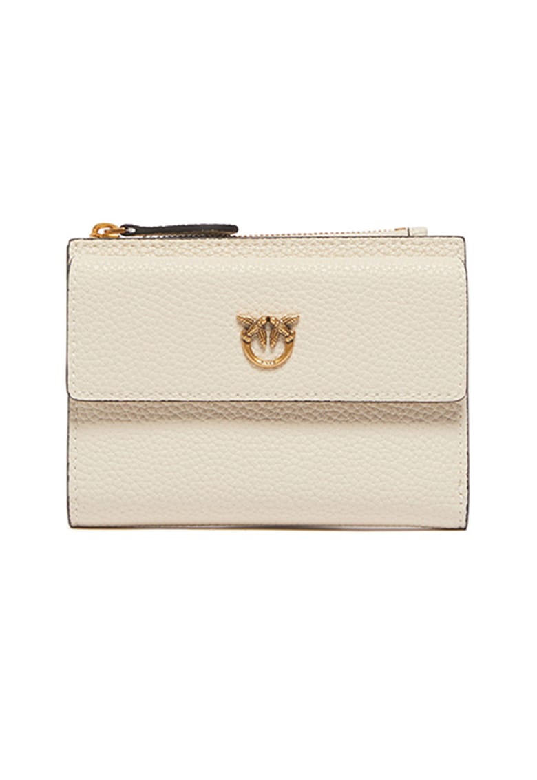 Portofel de piele cu logo metalic