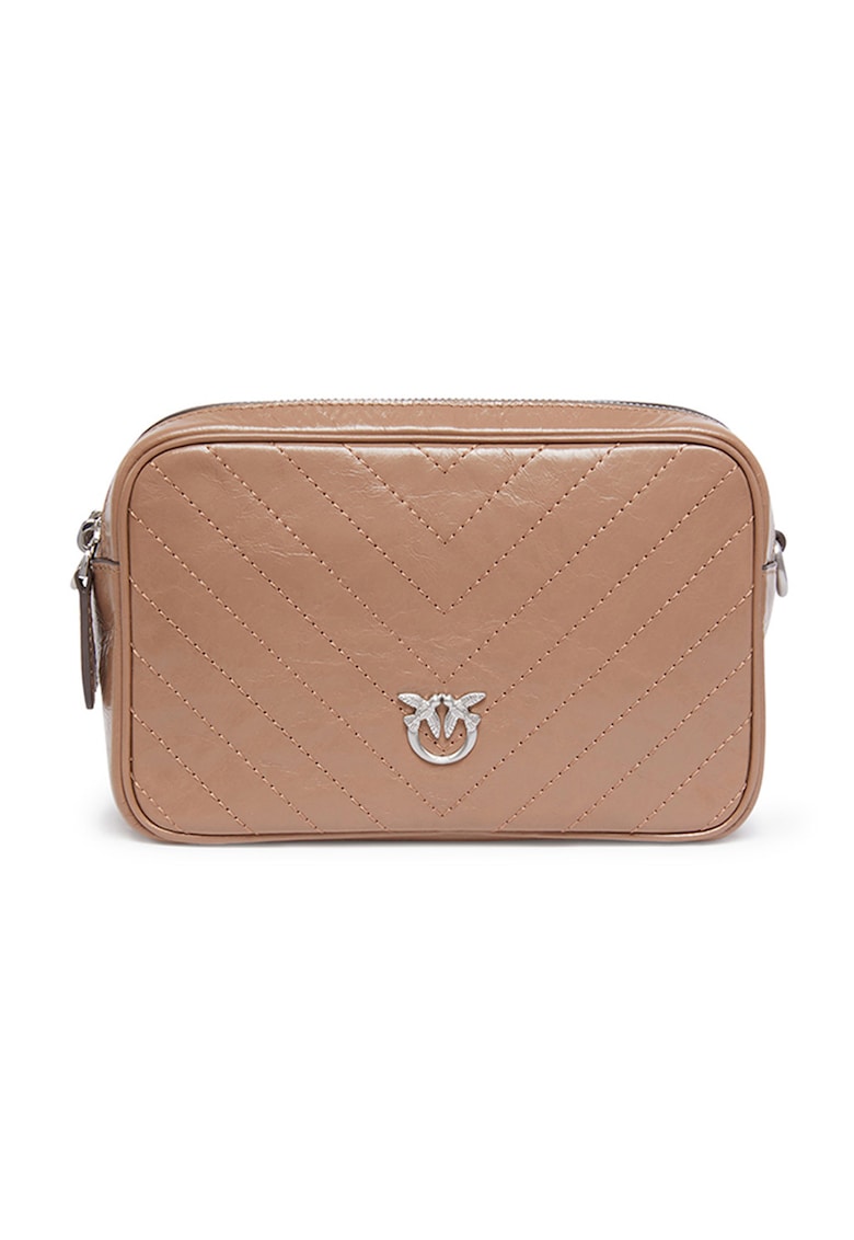 Geanta crossbody de piele cu doua compartimente