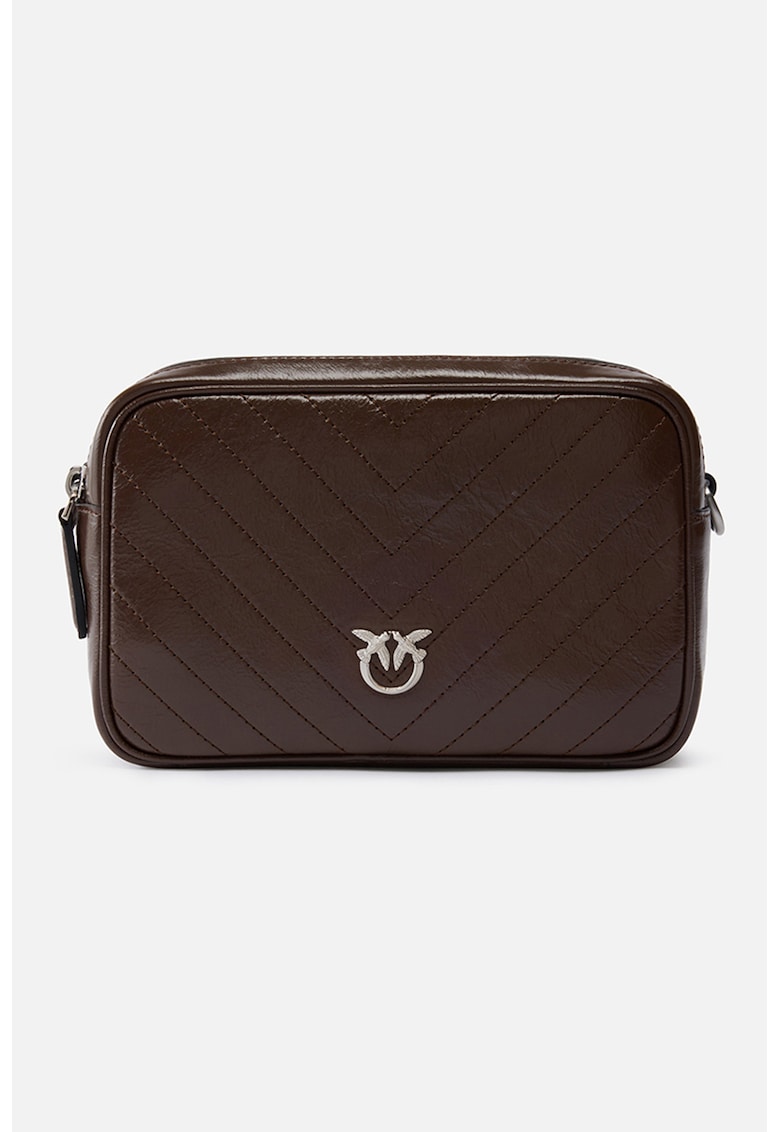 Geanta crossbody de piele cu doua compartimente