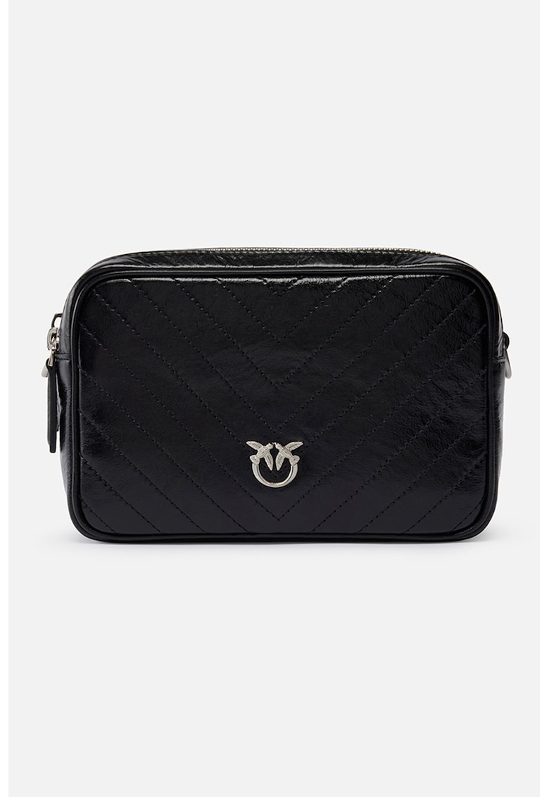 Geanta crossbody de piele cu doua compartimente