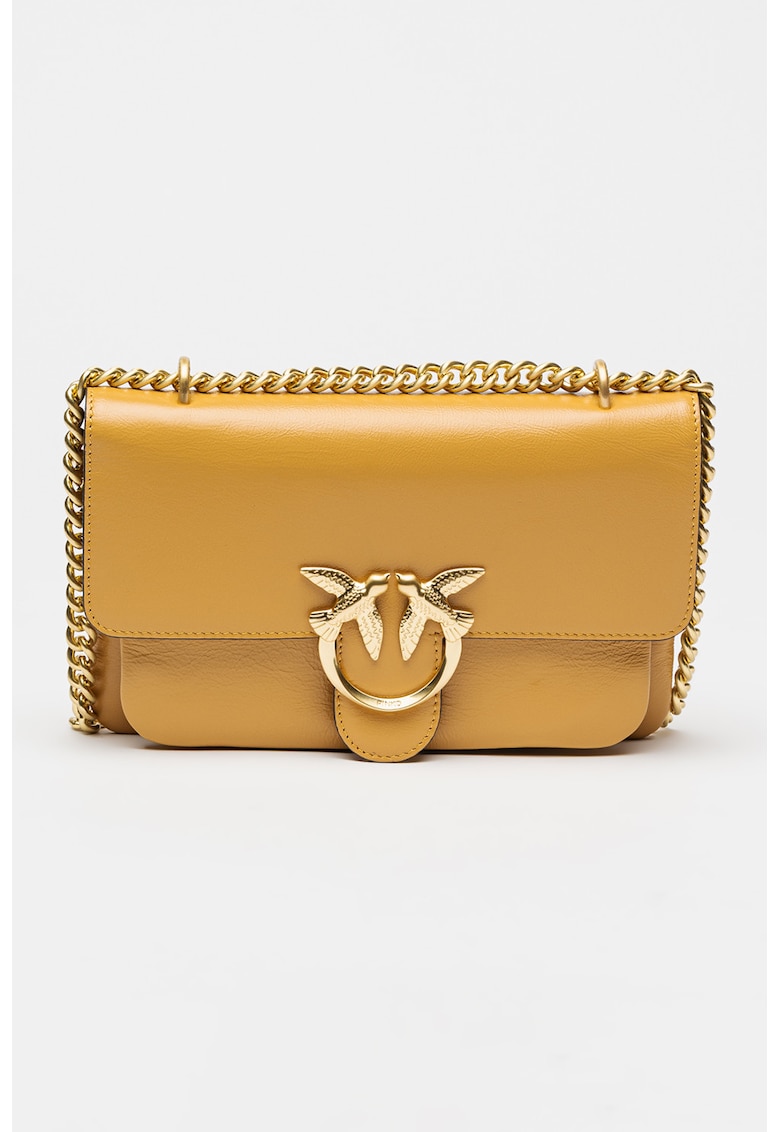 Geanta crossbody de piele cu bareta din lant