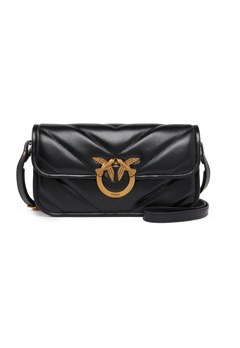 Geanta crossbody de piele - Negru