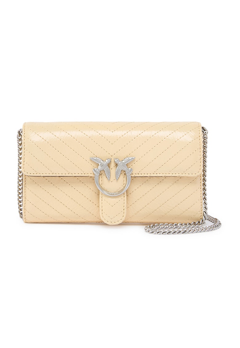 Geanta crossbody de piele cu bareta din lant Love One