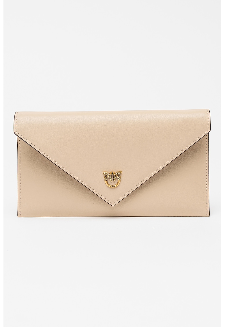 Portofel de piele cu clapa si bareta-lant detasabila