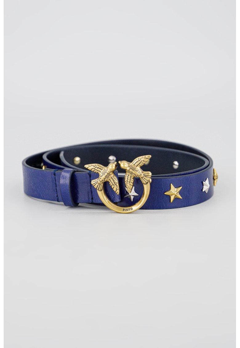 Curea de piele cu catarama cu logo si stele