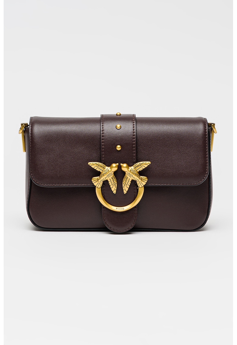 Geanta crossbody de piele cu strasuri si detalii din lant