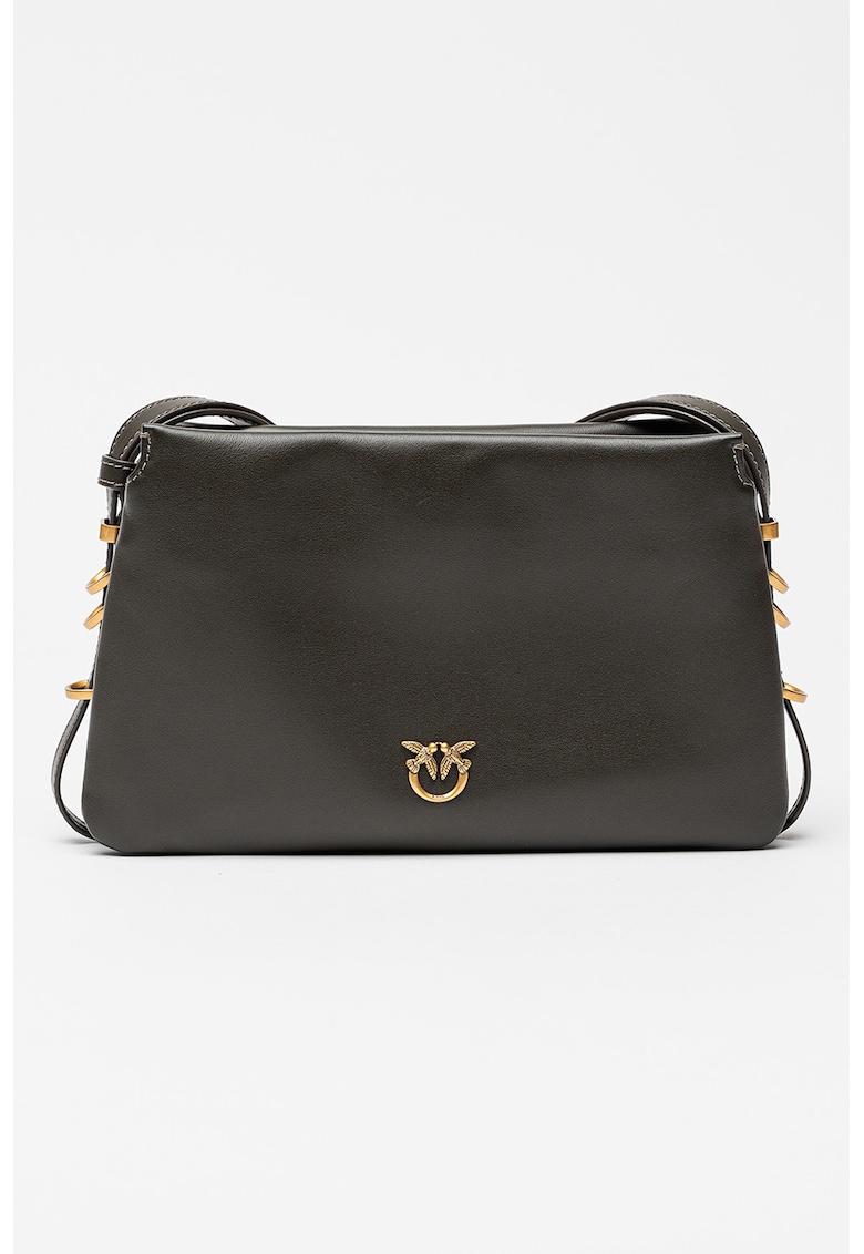 Geanta crossbody de piele Triplet Mini - Gri inchis