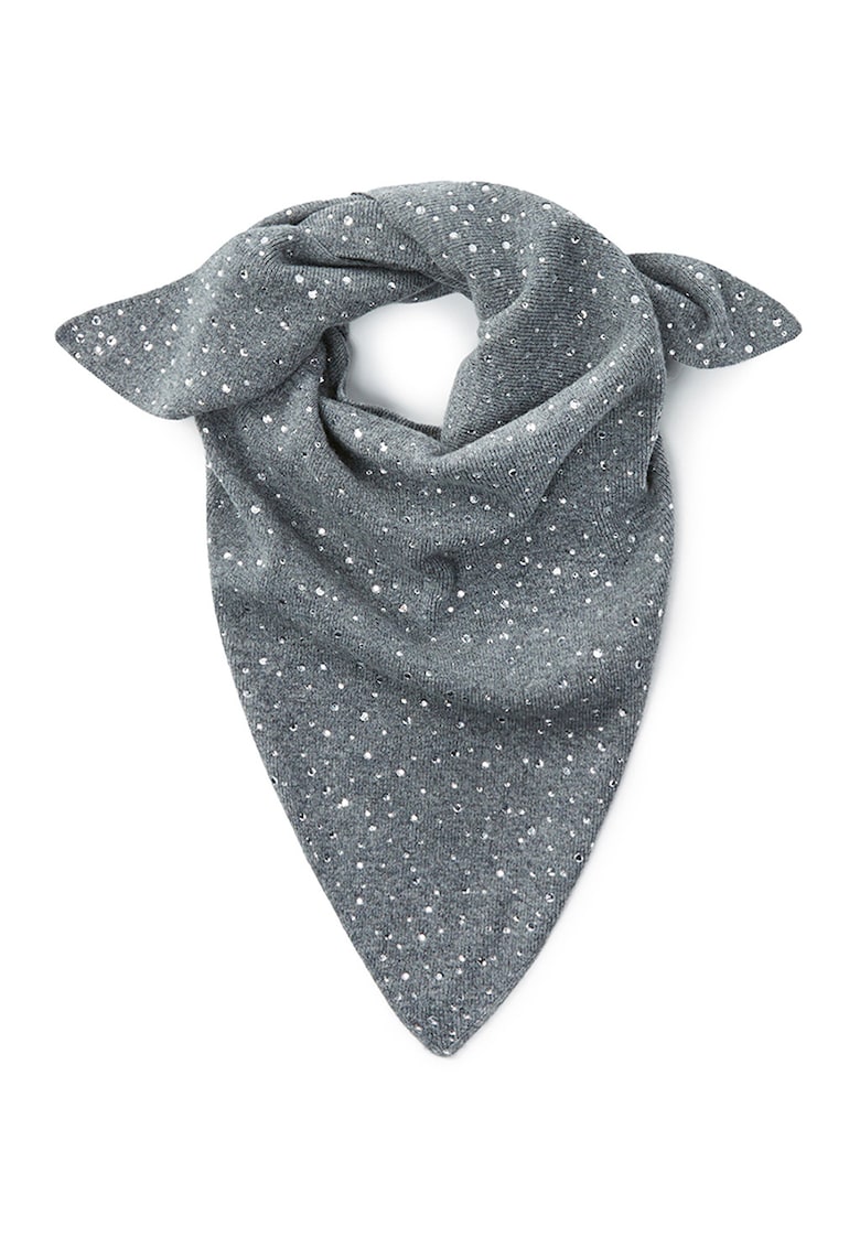 Esarfa de lana cu aplicatii de strasuri