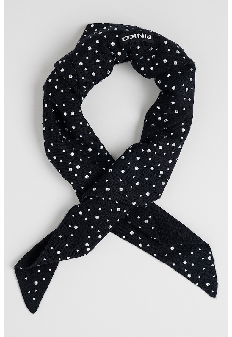 Esarfa de lana cu aplicatii de strasuri