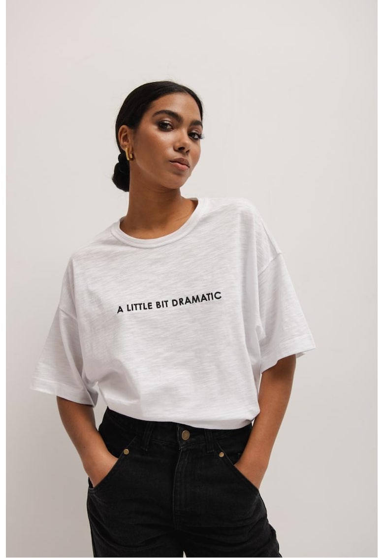 Tricou supradimensionat cu imprimeu text