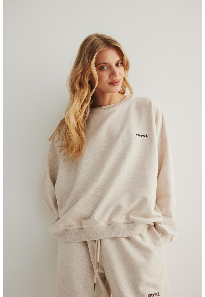 Bluza de trening supradimensionata cu detaliu logo -