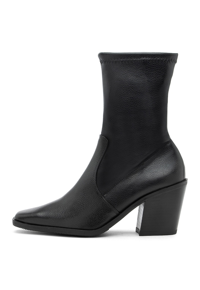 Botine de piele cu garnituri sintetice Sawa