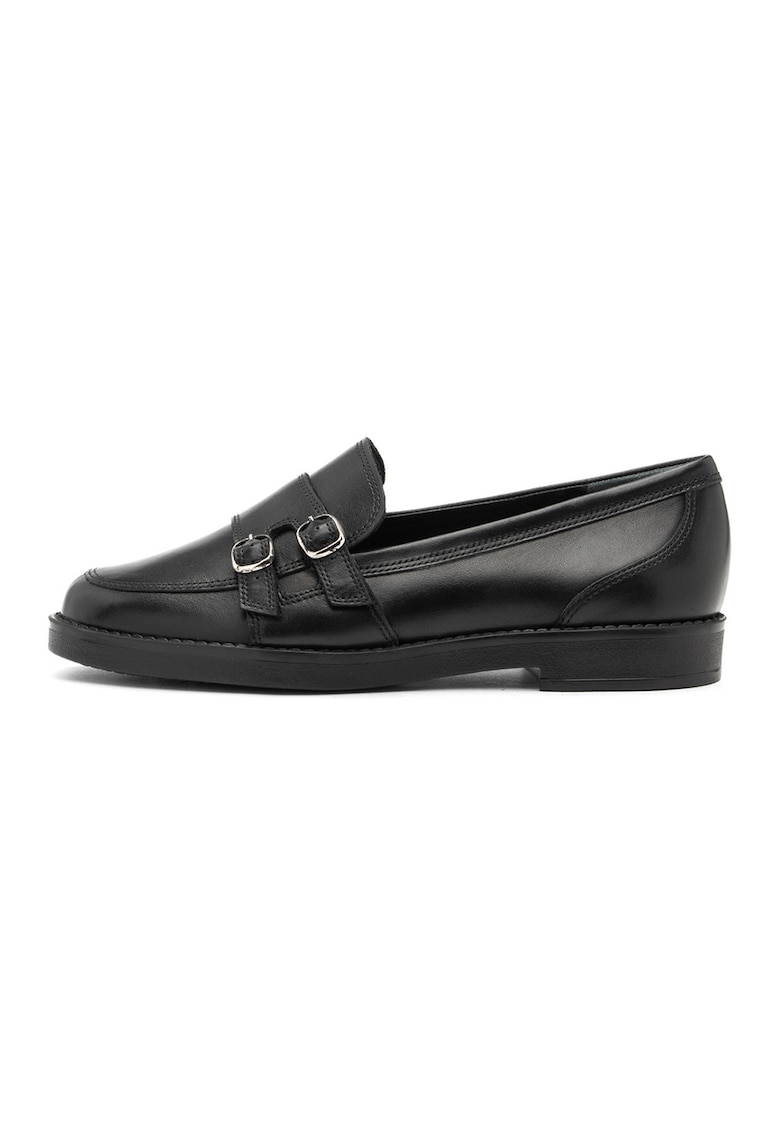 Rylko Pantofi loafer de piele cu catarame decorative - Negru