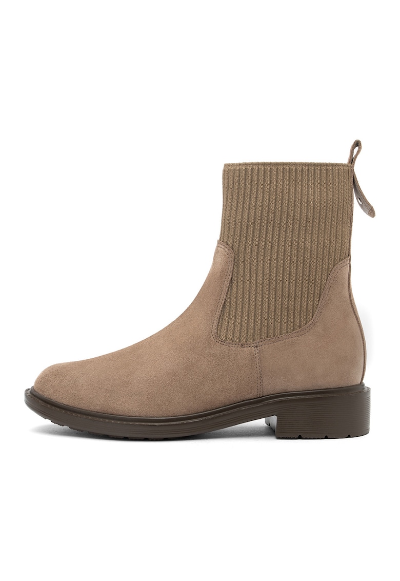 Ghete Chelsea de piele - Maro taupe