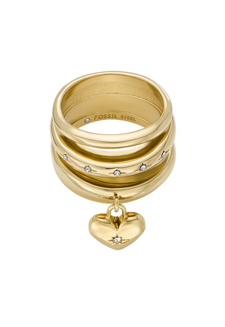 Inel cu pandantiv cu inima - Auriu