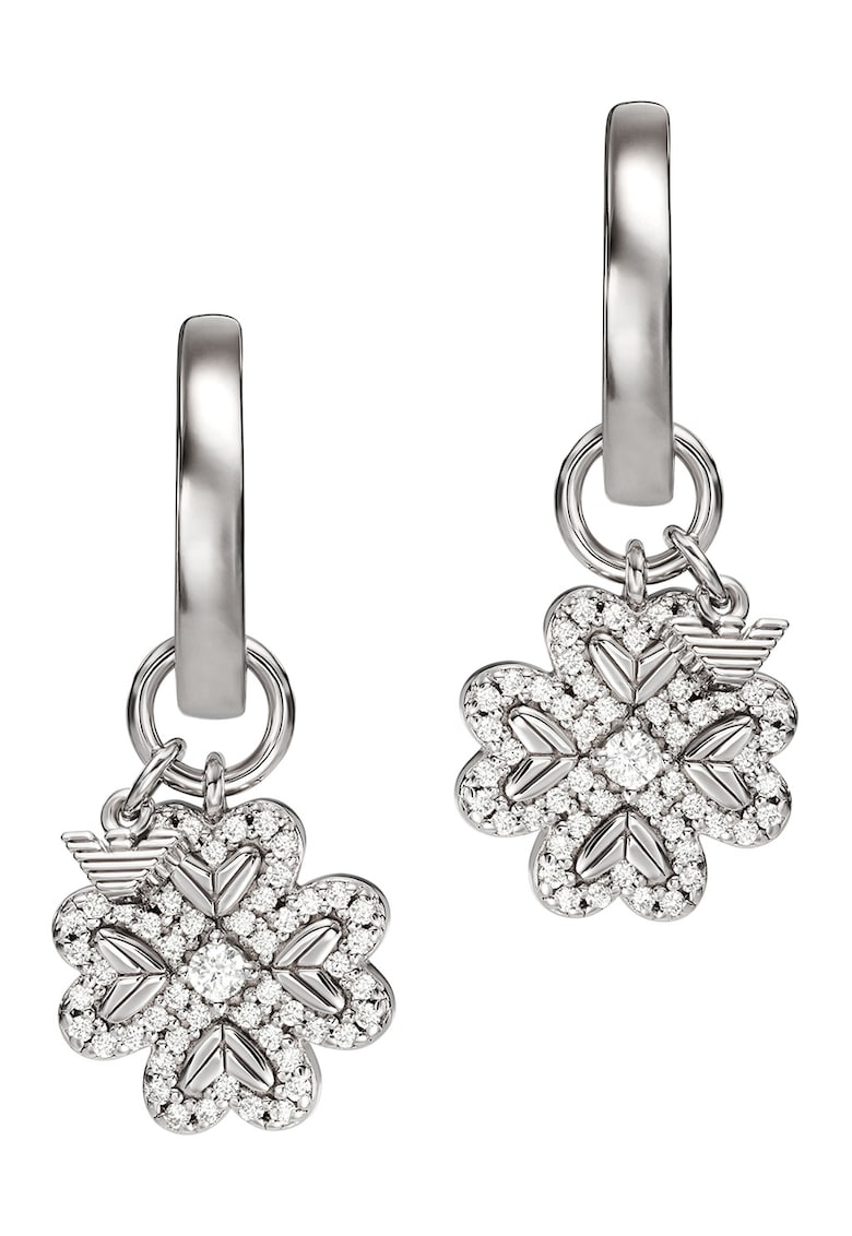 Cercei in forma de trifoi cu zirconia