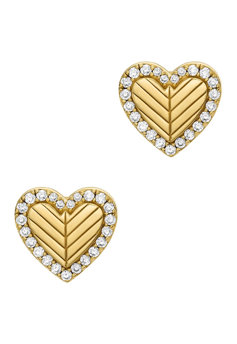 Cercei de argint 925 cu zirconia - in forma de inima