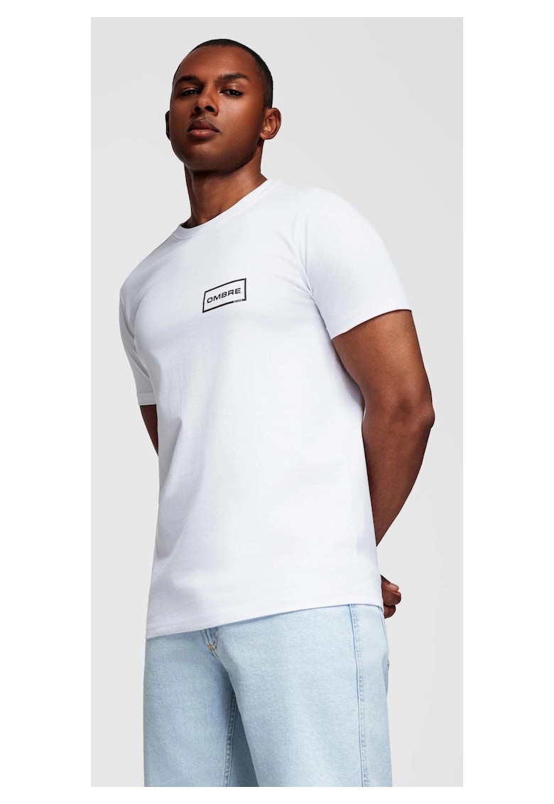 Tricou tricotat cu imprimeu OM-TSPT-0231 - Alb