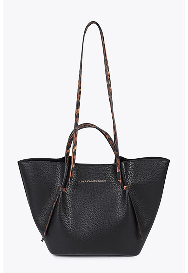 Geanta de piele ecologica cu bareta de umar si aspect texturat