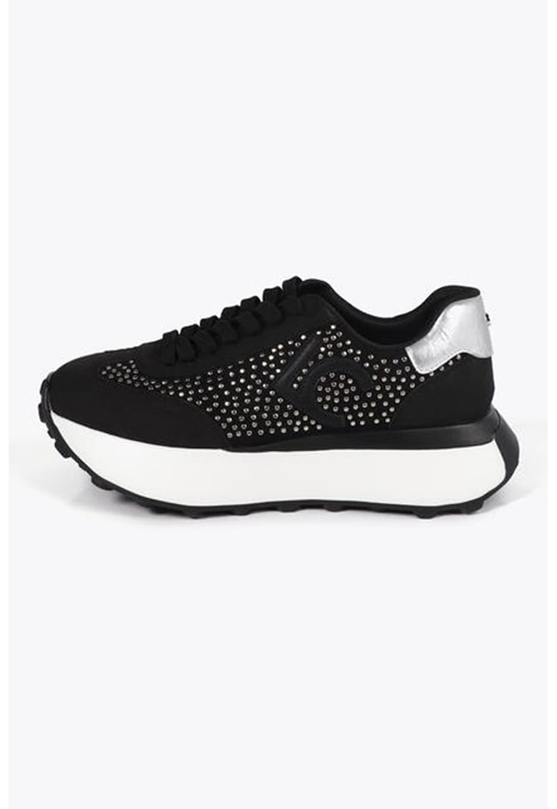 Pantofi sport flatform cu aplicatii de strasuri
