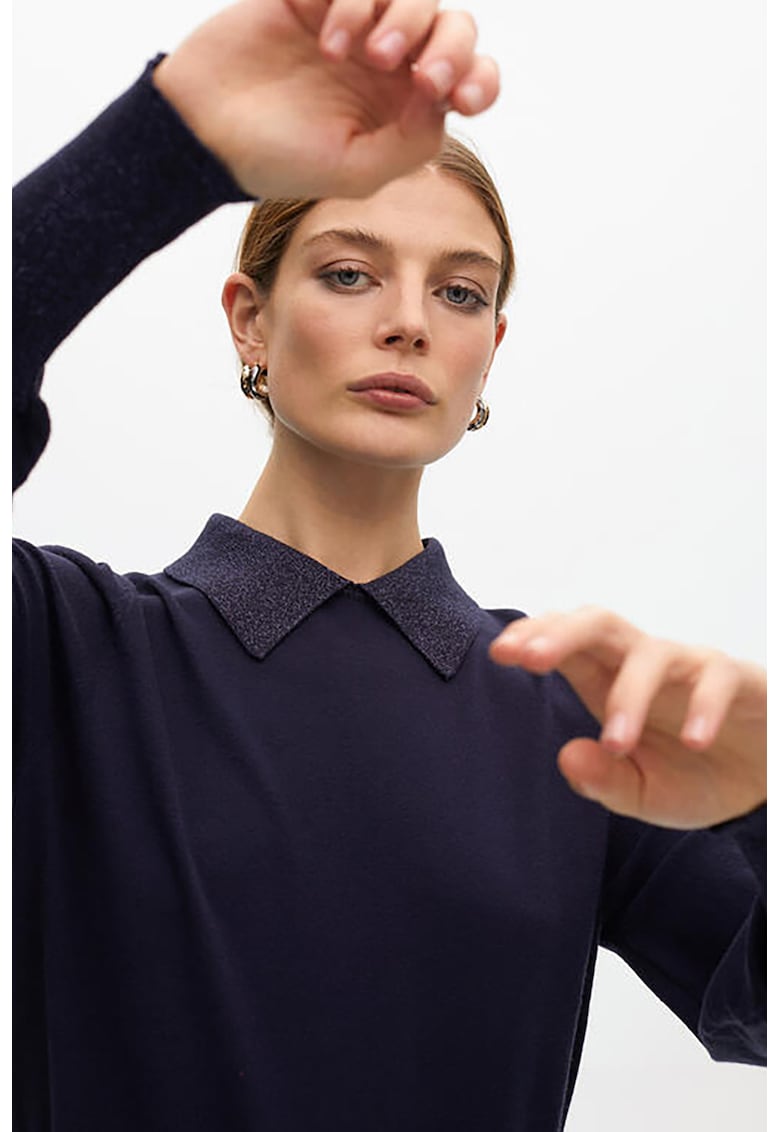 Pulover polo cu garnituri cu aspect stralucitor