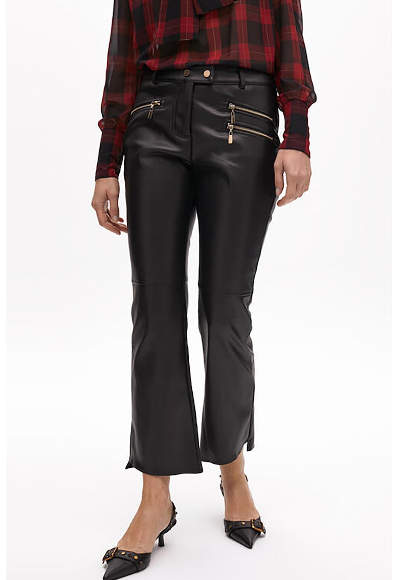 Pantaloni kickflare de piele ecologica Pantaloni kickflare de piele ecologica